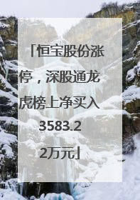 恒宝股份涨停，深股通龙虎榜上净买入3583.22万元