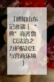 感知山东记者谈｜“典”亮齐鲁 以法治之力护航民生与营商环境
