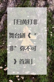 扫黄打非舞台剧《“非”你不可》首演