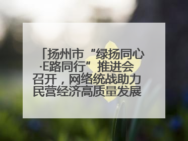 扬州市“绿扬同心·E路同行”推进会召开，网络统战助力民营经济高质量发展行动启动