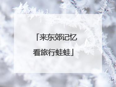 来东郊记忆 看旅行蛙蛙