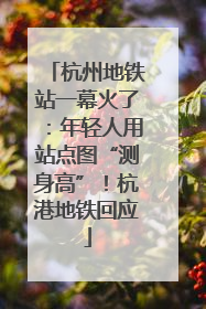 杭州地铁站一幕火了：年轻人用站点图“测身高”！杭港地铁回应