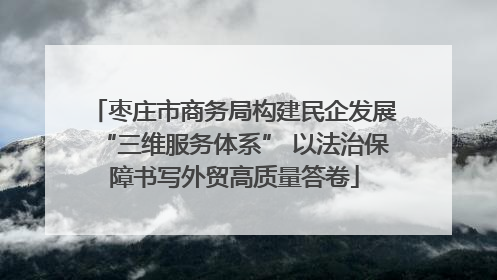 枣庄市商务局构建民企发展“三维服务体系” 以法治保障书写外贸高质量答卷