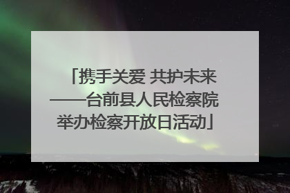 携手关爱 共护未来——台前县人民检察院举办检察开放日活动