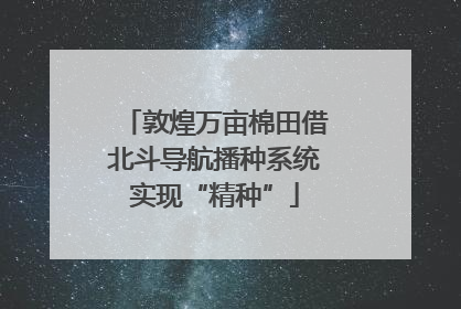 敦煌万亩棉田借北斗导航播种系统实现“精种”