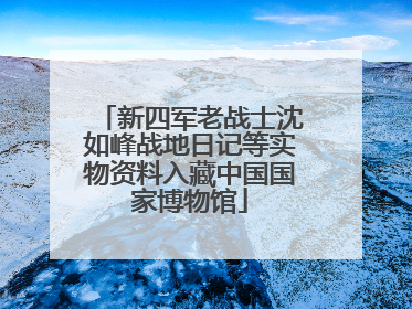 新四军老战士沈如峰战地日记等实物资料入藏中国国家博物馆