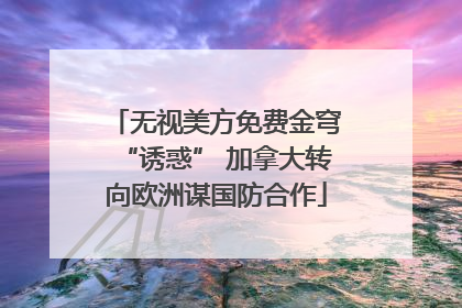 无视美方免费金穹“诱惑” 加拿大转向欧洲谋国防合作
