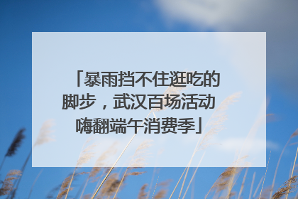 暴雨挡不住逛吃的脚步，武汉百场活动嗨翻端午消费季