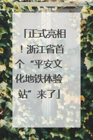 正式亮相！浙江省首个“平安文化地铁体验站”来了