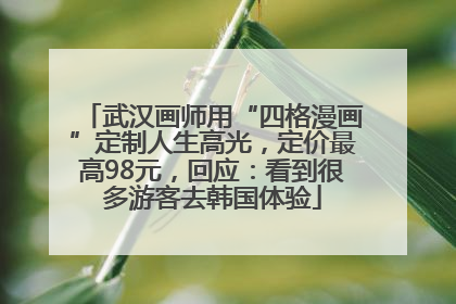 武汉画师用“四格漫画”定制人生高光，定价最高98元，回应：看到很多游客去韩国体验