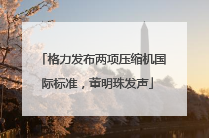 格力发布两项压缩机国际标准，董明珠发声