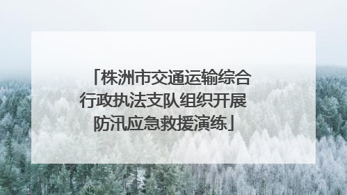 株洲市交通运输综合行政执法支队组织开展防汛应急救援演练