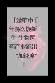 楚雄市千年彝医焕新生 生物医药产业跑出“加速度”