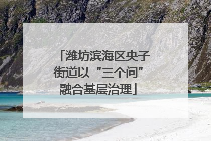 潍坊滨海区央子街道以“三个问”融合基层治理