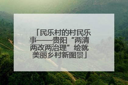 民乐村的村民乐事——贵阳“两清两改两治理”绘就美丽乡村新图景