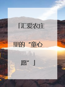 汇爱农庄里的“童心愿”