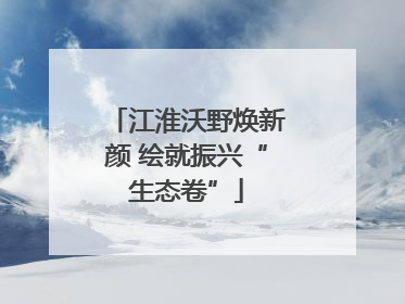 江淮沃野焕新颜 绘就振兴“生态卷”