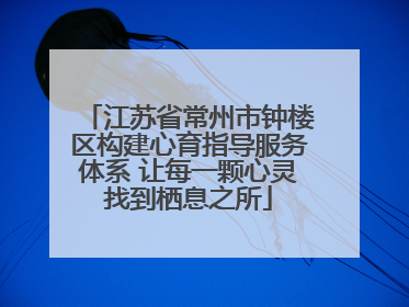江苏省常州市钟楼区构建心育指导服务体系 让每一颗心灵找到栖息之所