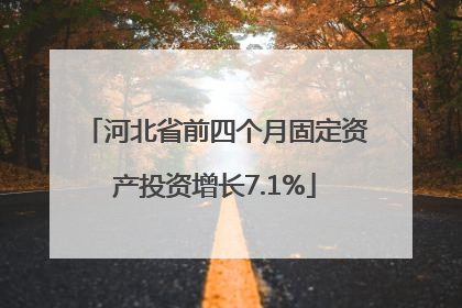河北省前四个月固定资产投资增长7.1%
