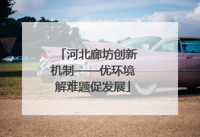 河北廊坊创新机制——优环境解难题促发展