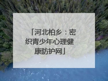 河北柏乡：密织青少年心理健康防护网