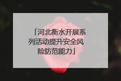 河北衡水开展系列活动提升安全风险防范能力