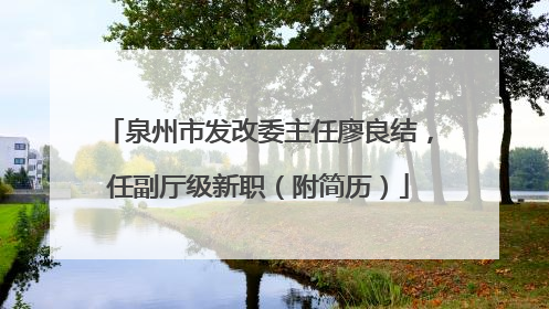 泉州市发改委主任廖良结，任副厅级新职（附简历）