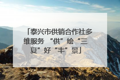 泰兴市供销合作社多维服务 “供”绘“三夏”好“丰”景