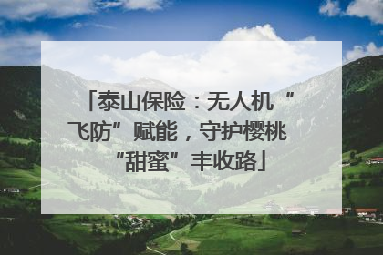 泰山保险：无人机“飞防”赋能，守护樱桃“甜蜜”丰收路