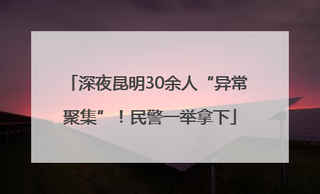 深夜昆明30余人“异常聚集”！民警一举拿下