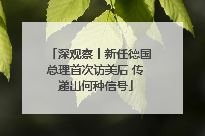 深观察丨新任德国总理首次访美后 传递出何种信号
