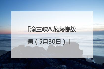 渝三峡A龙虎榜数据（5月30日）