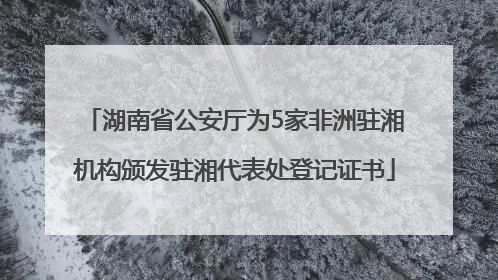 湖南省公安厅为5家非洲驻湘机构颁发驻湘代表处登记证书