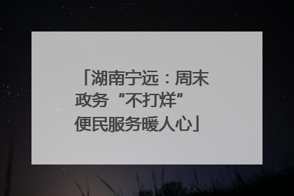 湖南宁远：周末政务“不打烊” 便民服务暖人心