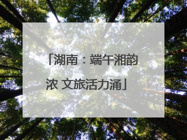 湖南：端午湘韵浓 文旅活力涌