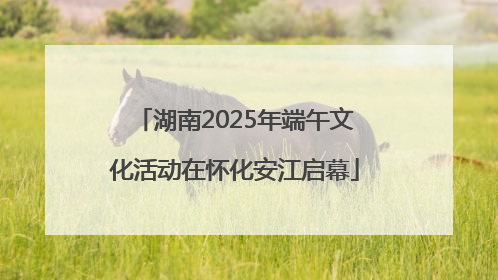 湖南2025年端午文化活动在怀化安江启幕