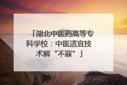 湖北中医药高等专科学校：中医适宜技术解“不寐”