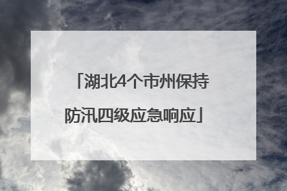 湖北4个市州保持防汛四级应急响应