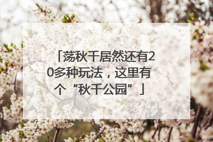 荡秋千居然还有20多种玩法，这里有个“秋千公园”