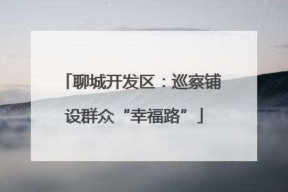 聊城开发区：巡察铺设群众“幸福路”
