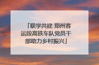 联学共建 郑州客运段高铁车队党员干部助力乡村振兴