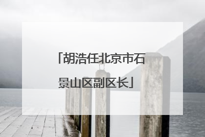胡浩任北京市石景山区副区长