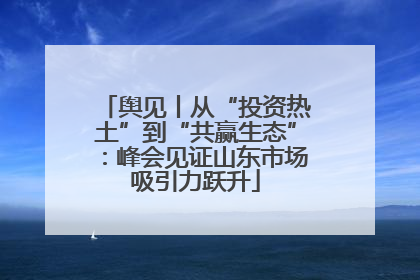 舆见丨从“投资热土”到“共赢生态”：峰会见证山东市场吸引力跃升