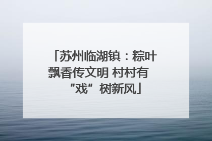 苏州临湖镇：粽叶飘香传文明 村村有“戏”树新风