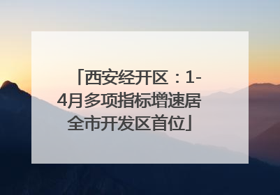 西安经开区：1-4月多项指标增速居全市开发区首位