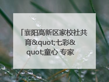 襄阳高新区家校社共育"七彩"童心 专家团支招智慧育儿