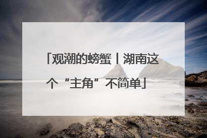 观潮的螃蟹丨湖南这个“主角”不简单