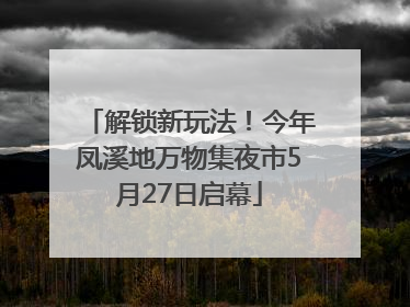 解锁新玩法！今年凤溪地万物集夜市5月27日启幕
