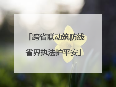 跨省联动筑防线 省界执法护平安