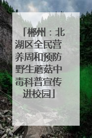 郴州：北湖区全民营养周和预防野生蘑菇中毒科普宣传进校园